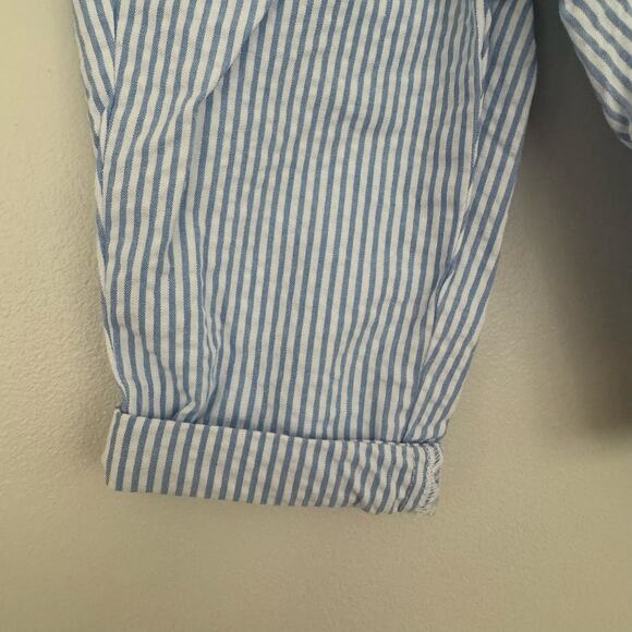 Janie and Jack Drawstring Striped Seersucker Pants in Blue/White - Picture 4 of 7